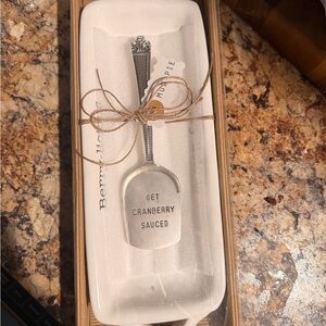 Mud Pie Silver Engraved Serving Spoon